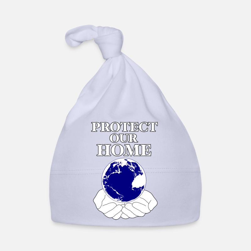 Protégeons notre maison / Planète Terre - Bonnet bio Bébé - ciel