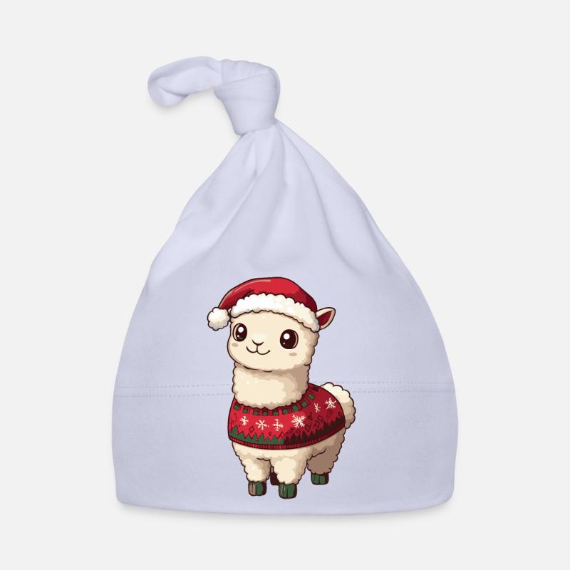Alpaca Llama Christmas Comic Organic Baby Cap