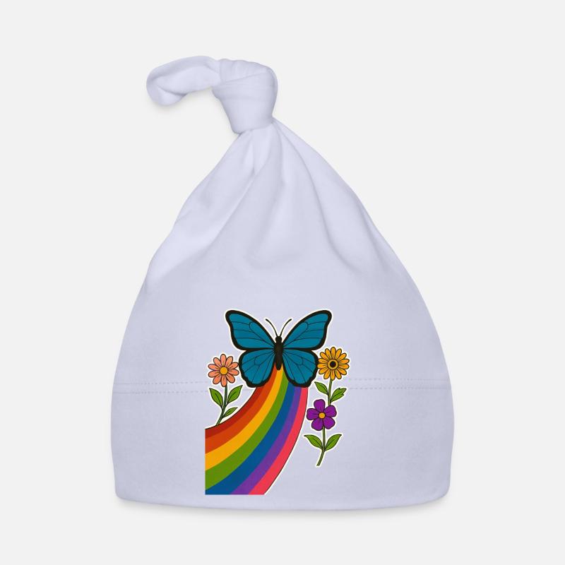 Papillon arc-en-ciel Bonnet bio Bébé