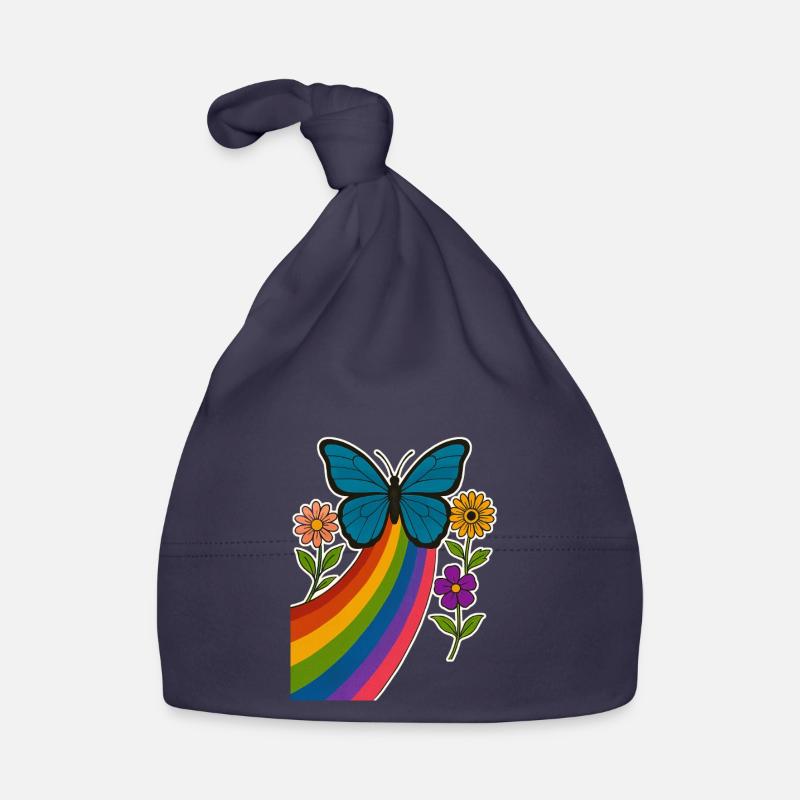 Regenbogen Schmetterling Baby Bio-Mütze