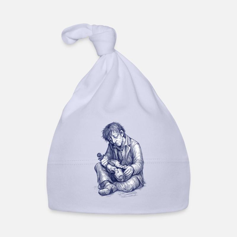 Melancholic reader | Hand Painted Drawing Organic Baby Cap
