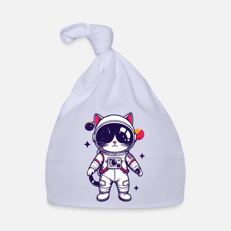 Motif du chat de l’espace en costume d’astronaute Bonnet bio Bébé