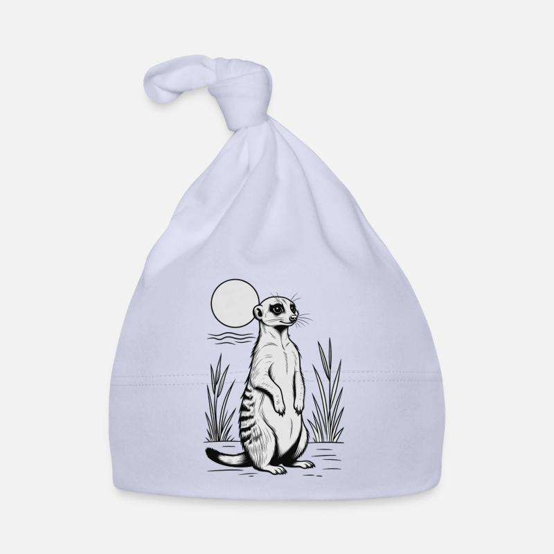 Esquisse nocturne au clair de lune sur la suricate Bonnet bio Bébé