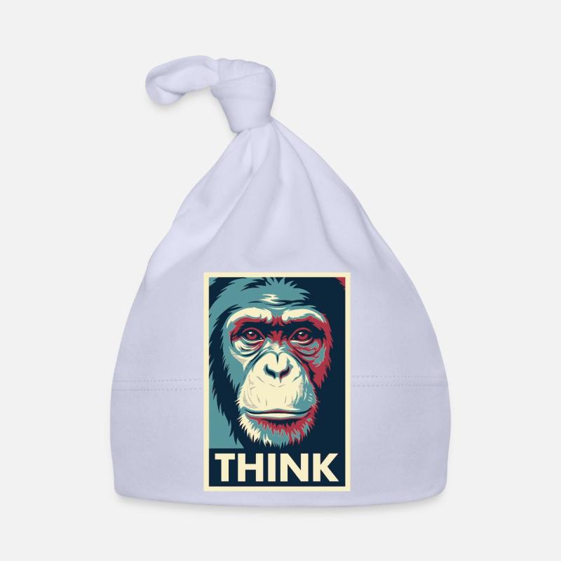 Affiche pop art Monkey Thinking Bonnet bio Bébé