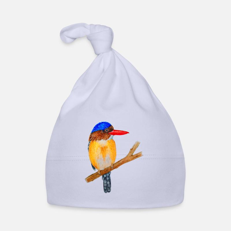 Oiseau coloré - Bonnet bio Bébé - ciel