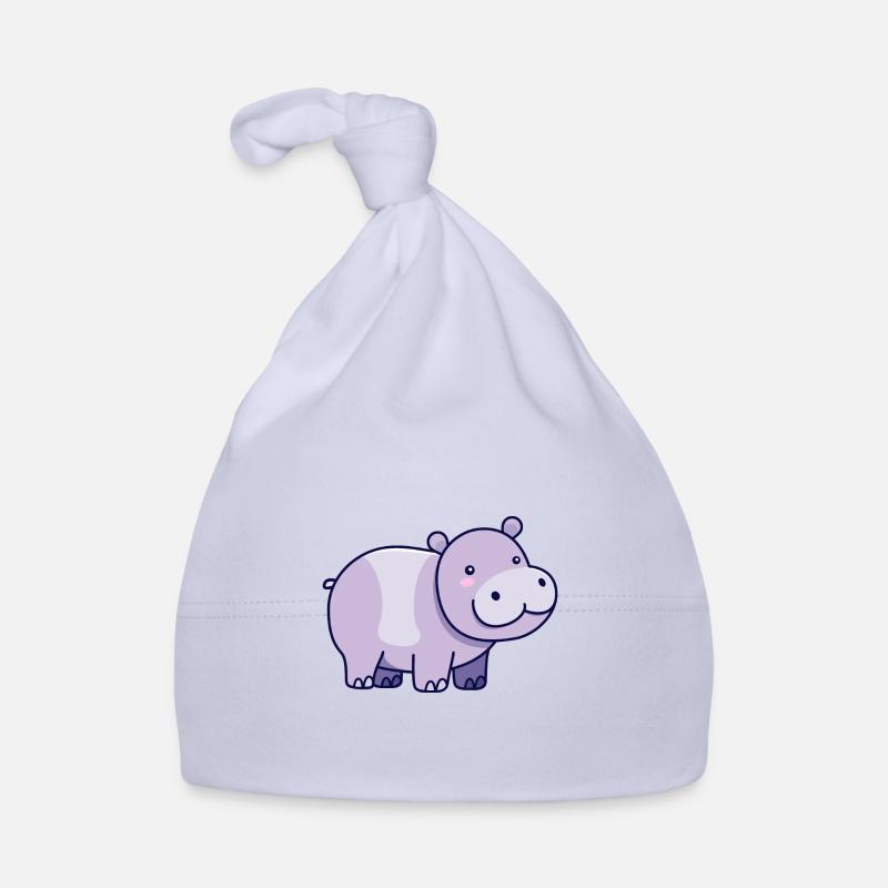 Hippopotame - Bonnet bio Bébé - ciel