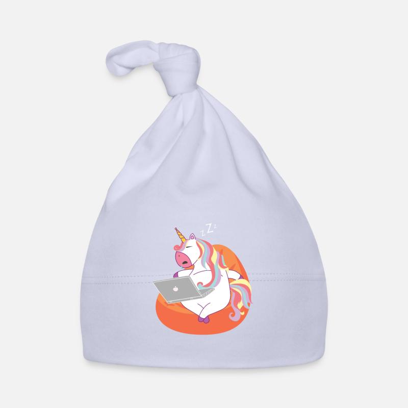 Licorne dormant avec un ordinateur portable / Einhorn Bonnet bio Bébé