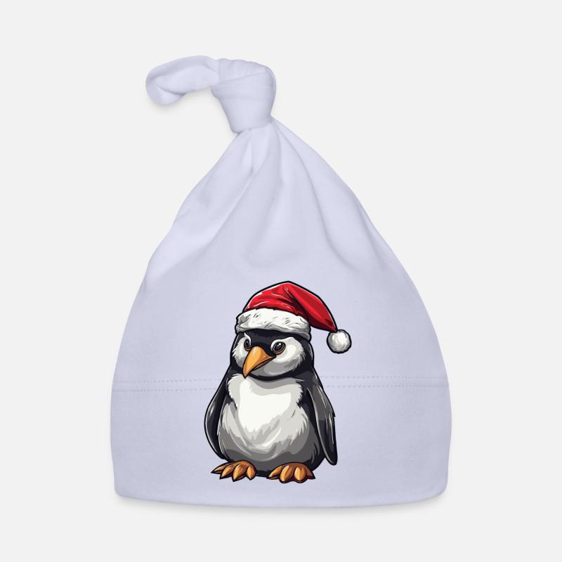 Portrait de Noël à tête de pingouin Bonnet bio Bébé