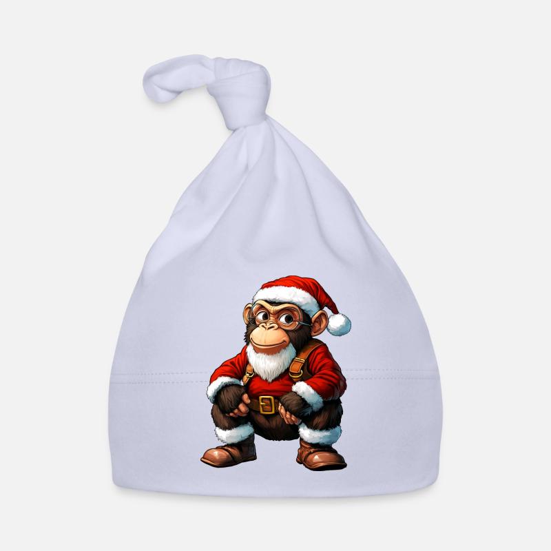 Singe Noël / Père Noël Singe Bonnet bio Bébé