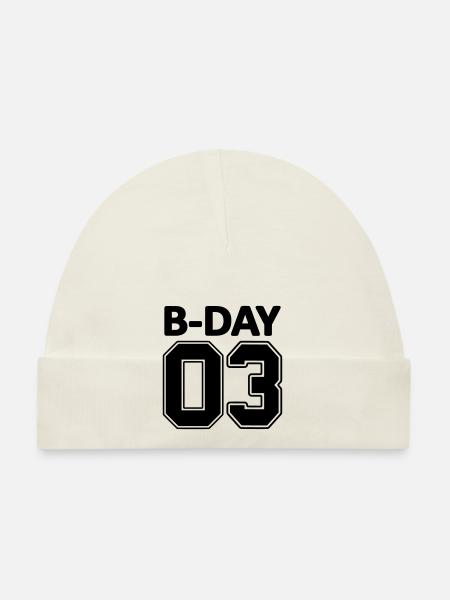 3rd Birthday Bday 03 numéros de NUMBER jersey - Bonnet bio Bébé - ciel - Devant