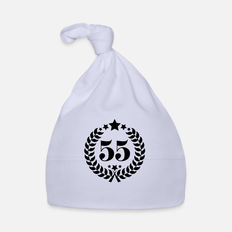 55ter numéro de bague d'anniversaire de 55 ans - Bonnet bio Bébé - ciel