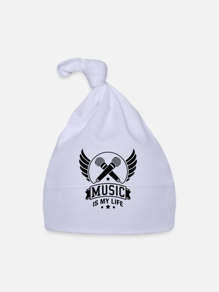 music_is_my_life_ba1 - Organic Baby Cap - sky - Front