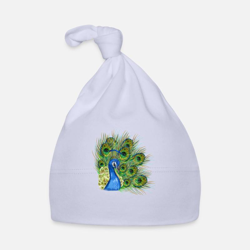 Peacock portrait Organic Baby Cap