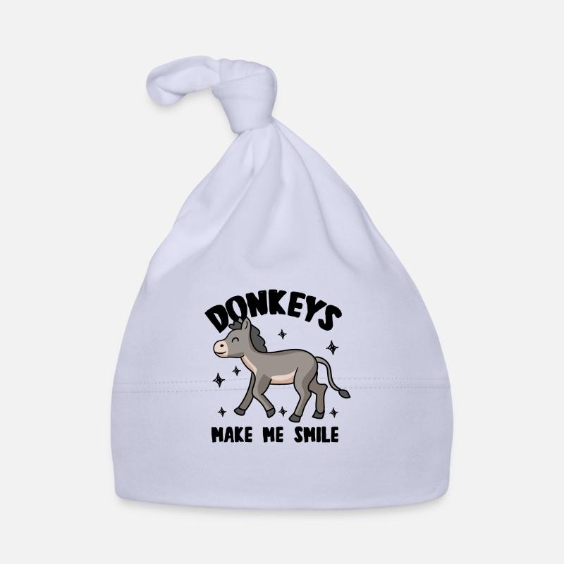 Animal de ferme Âne mignon Mule Nature - Bonnet bio Bébé - ciel