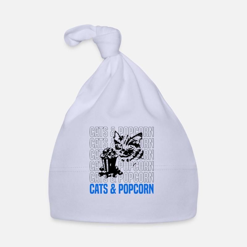 Lustiger Spruch mit niedlichen Katzen und Popcorn Baby Bio-Mütze