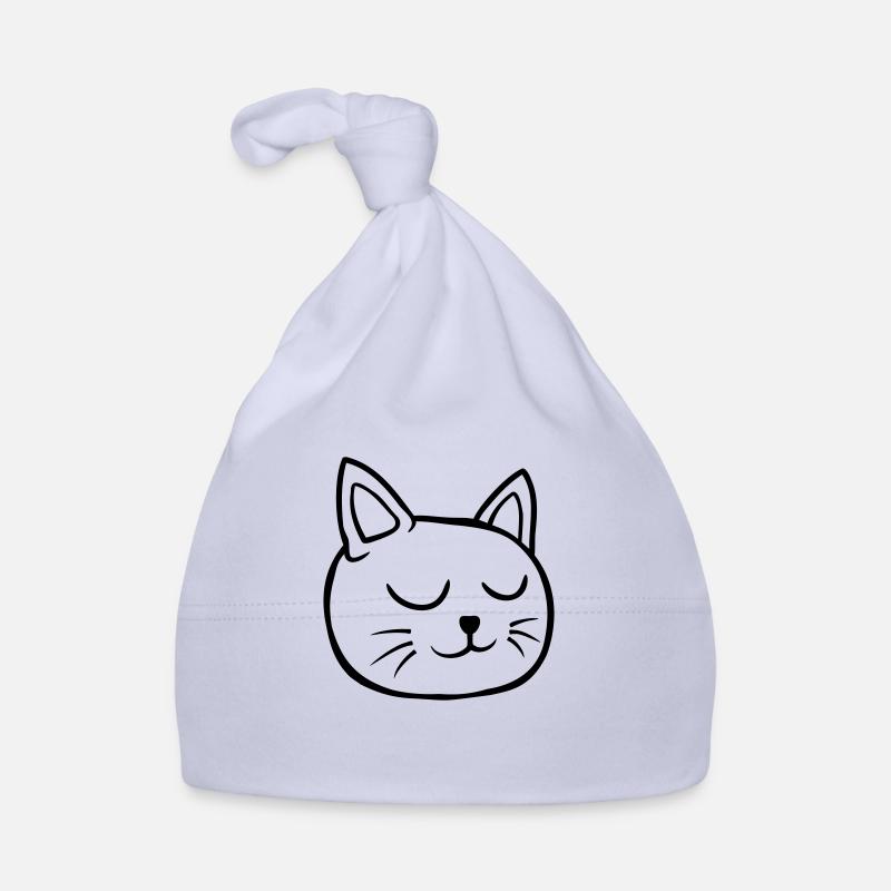Eyes closed Cat sleeping Organic Baby Cap