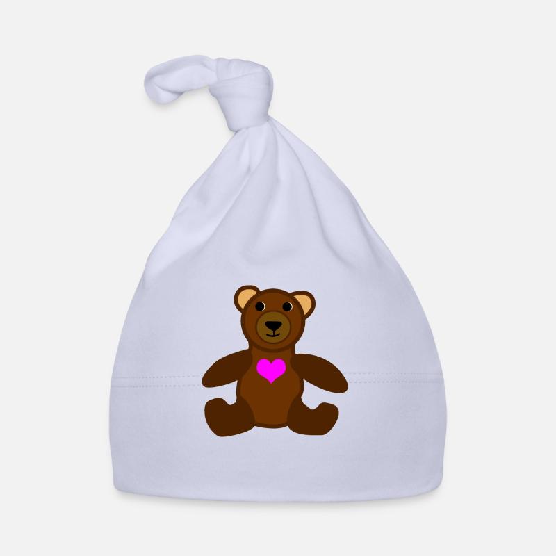 Bär mit rosa Herz Baby Bio-Mütze