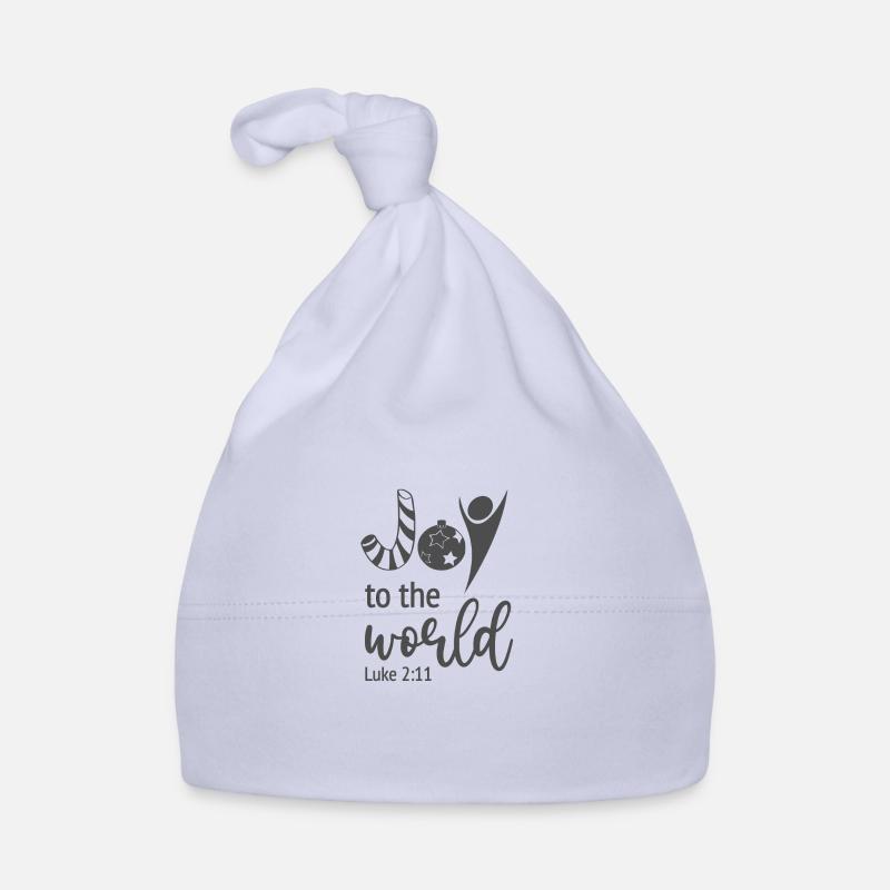 Conception chrétienne de Noël Joie au monde Luc - Bonnet bio Bébé - ciel