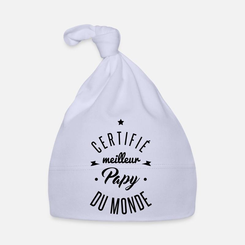 certifié meilleur papy - Bonnet bio Bébé - ciel
