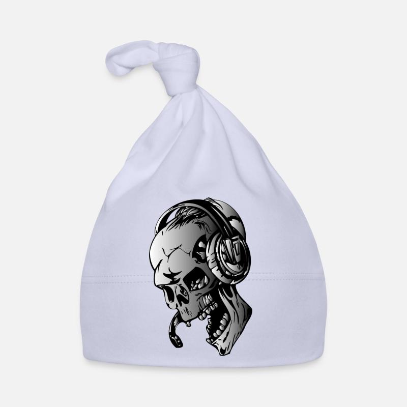 Crâne dj - Bonnet bio Bébé - ciel