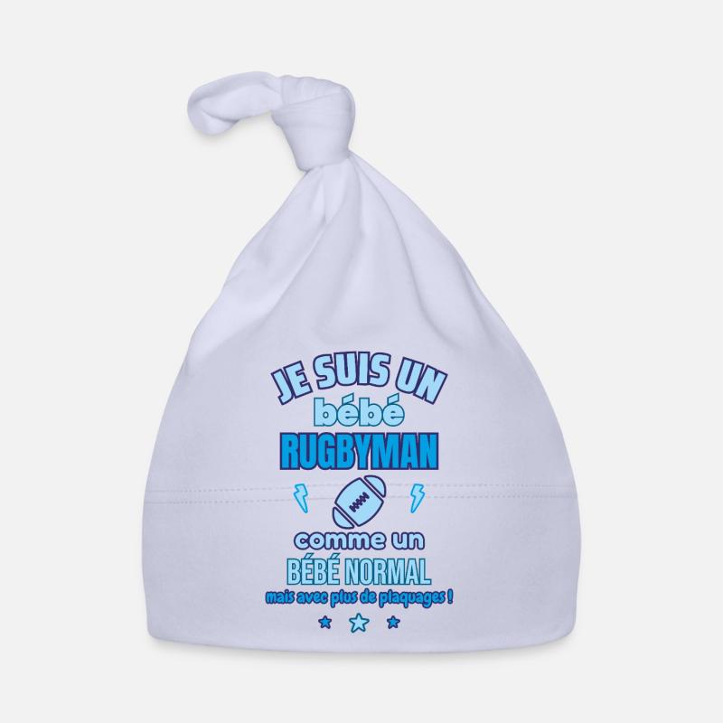Bébé Rugby Cadeau de naissance drôle - Bonnet bio Bébé - ciel