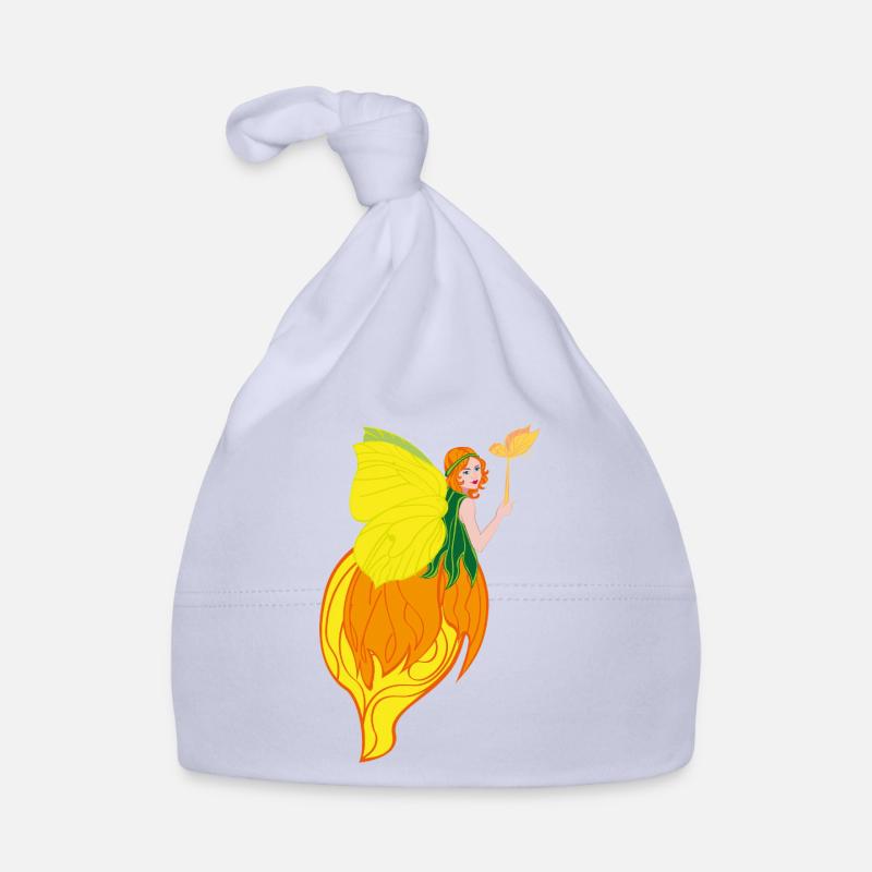 Conception féerique avec des ailes de fleur et du feu Bonnet bio Bébé
