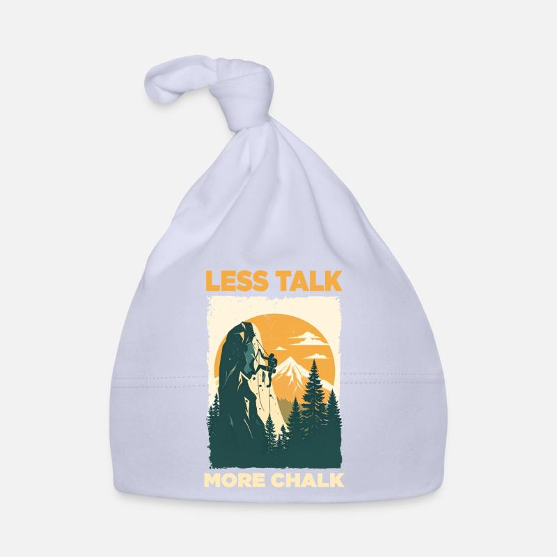 Climbing statement: Less Talk More Chalk Organic Baby Cap