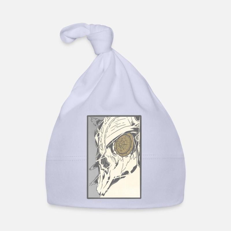 Steampunk skull with clockwork eye Organic Baby Cap