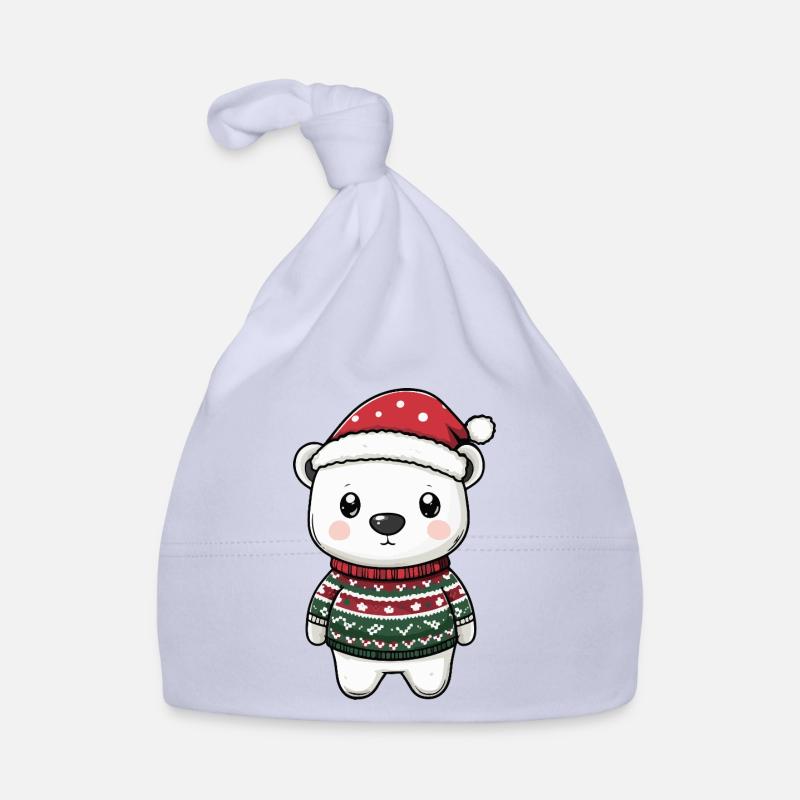 Polar Bear Christmas Organic Baby Cap