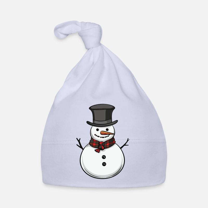 Schneemann Winter Comic Baby Bio-Mütze