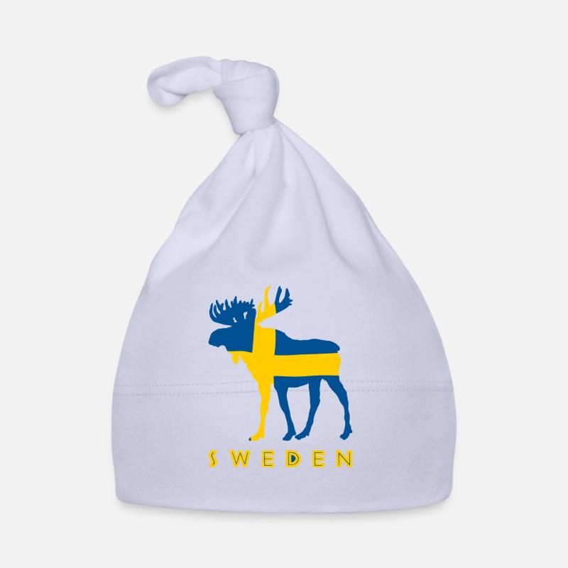 Suède Moose Suède vacances drapeau bannière Bonnet bio Bébé