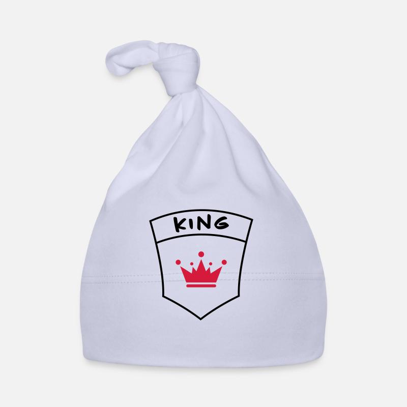 King sur poche de poitrine - Bonnet bio Bébé - ciel