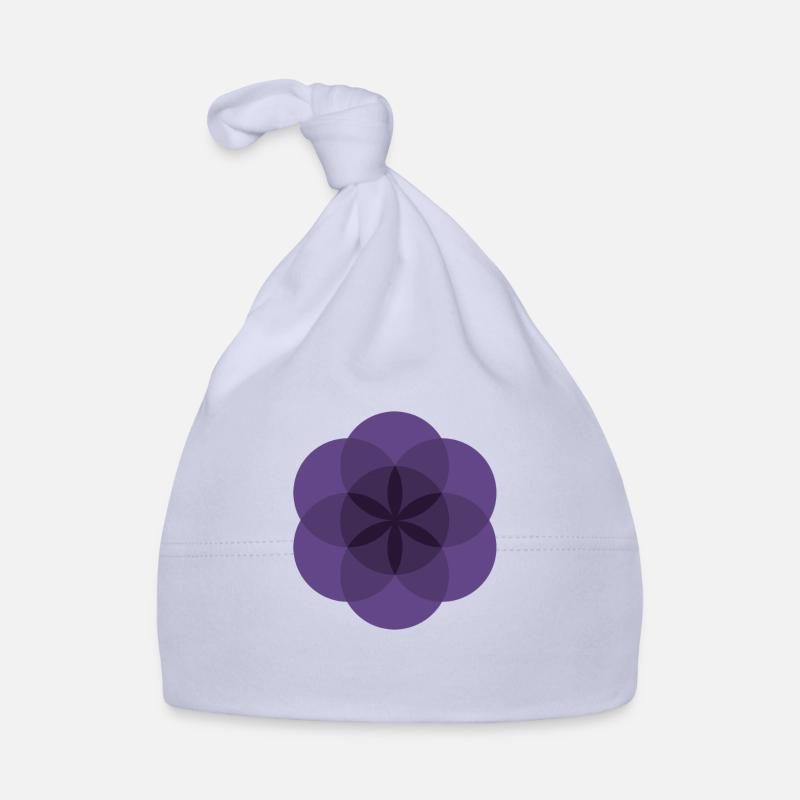 Fleur de vie violette Bonnet bio Bébé