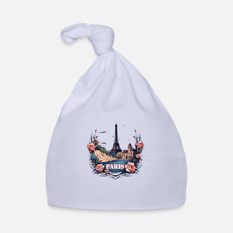 Tee shirt Paris - Bonnet bio Bébé - ciel