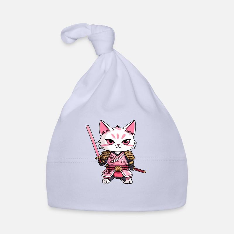 Samurai Cat & Cherry Blossoms #9 Organic Baby Cap