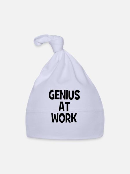 Genius at Work - Genie bei der Arbeit - Organic Baby Cap - sky - Front