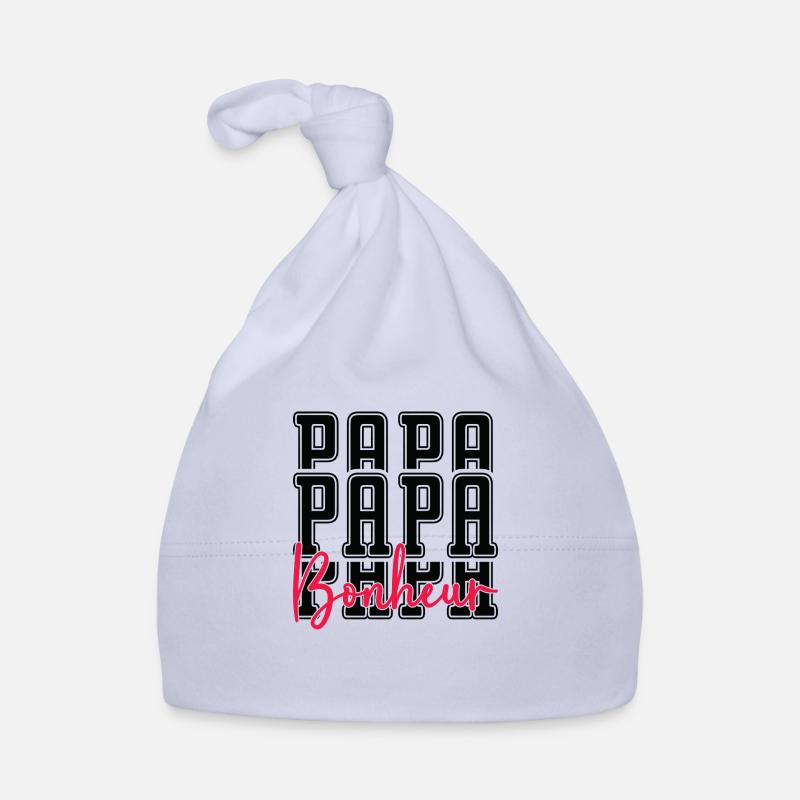 Papa Bonheur - Bonnet bio Bébé - ciel