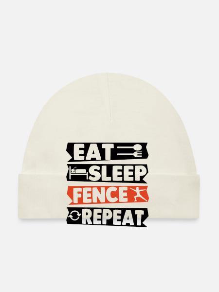 Eat Sleep Fence Repeat - Baby Bio-Mütze - Sky - Vorne
