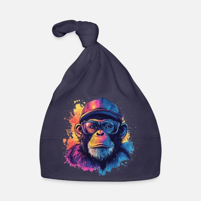 Wasserfarben Hipster Affe Baby Bio-Mütze