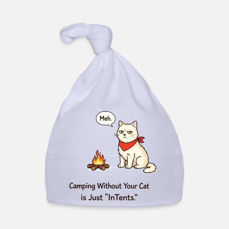 InTent Cat Camping Pun Design Organic Baby Cap