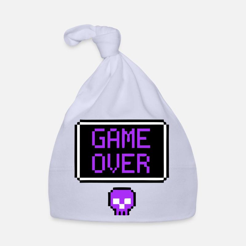 Game Over Skull Pixel Art Organic Baby Cap