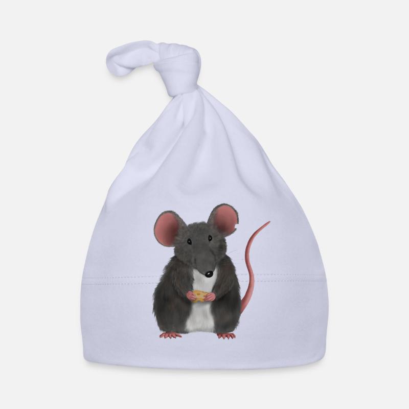 Kleine süße Maus oder Ratte - Baby Bio-Mütze - Sky