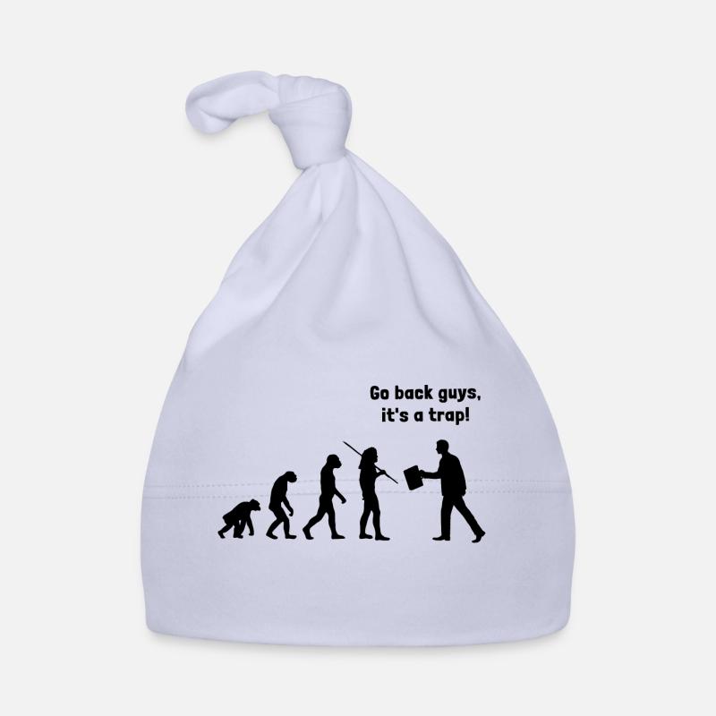 Evolution - go back, it's a - Organic Baby Cap - sky