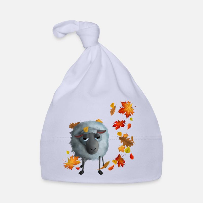 Doux mouton en automne - Bonnet bio Bébé - ciel