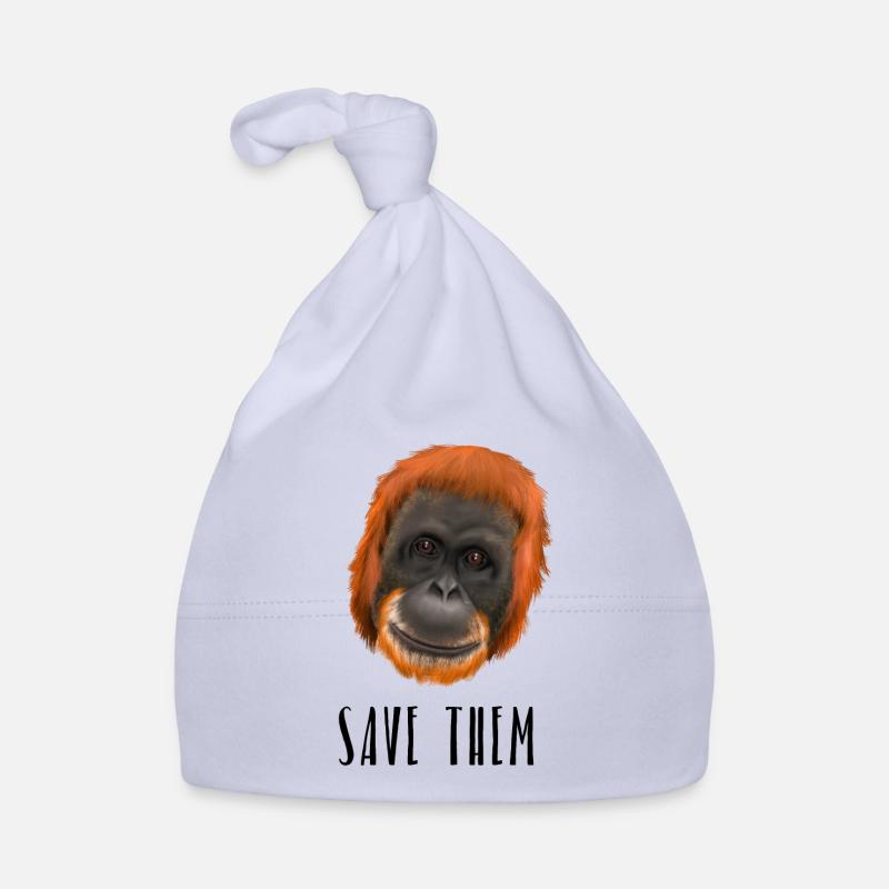 Monkey Ape Orang Utan - save them Organic Baby Cap