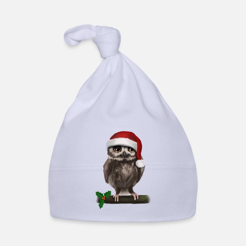 Christmas eagle owl - Bored Organic Baby Cap