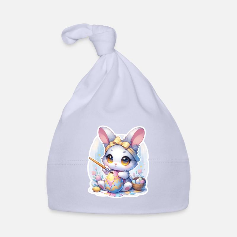 Süßer Chibi-Hase mit Haarband und Ostereiern Baby Bio-Mütze