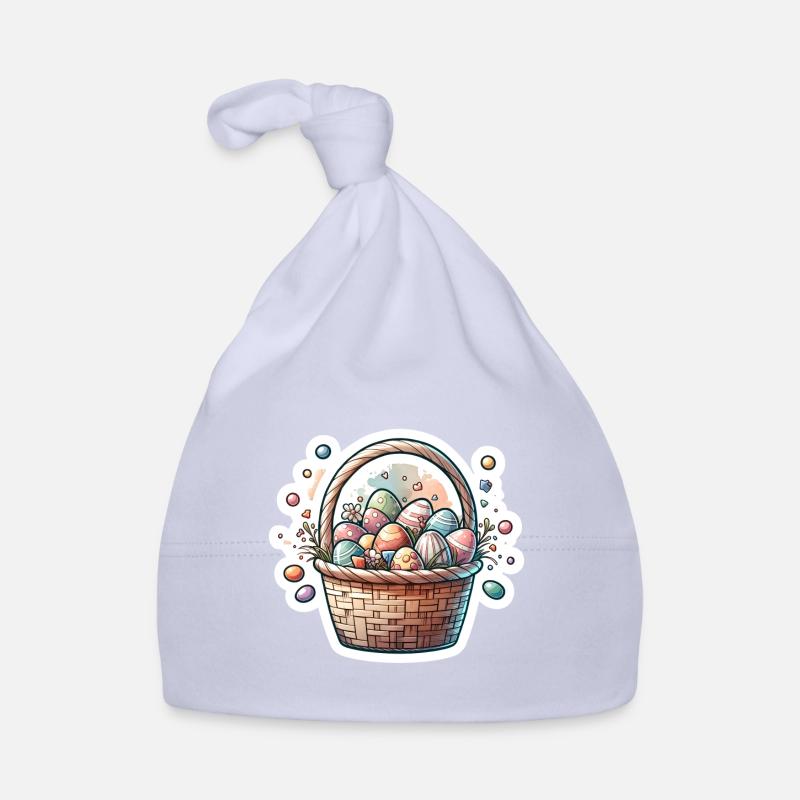 Cute Easter Egg Basket Soft Pastel Color Organic Baby Cap