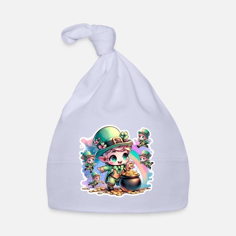 Saint Patrick's Day Chibi Leprechauns Organic Baby Cap