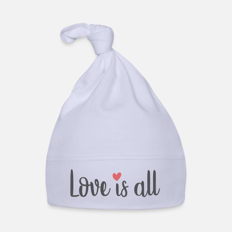 Love is all - Is all you need - Bonnet bio Bébé - ciel